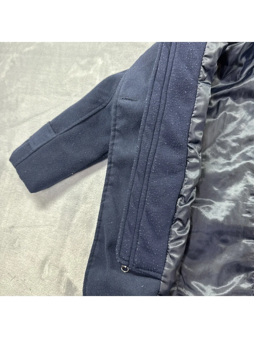 London Fog Gray Double Breasted Pea Coat Jacket Size 5 / 6 Pockets Lined